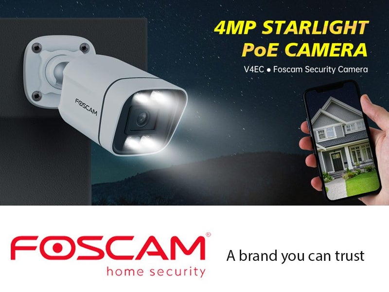 FOSCAM IP CAMERA V4EC 4MP Starlight IR LED Siren SpotLight (White) Carousel 1
