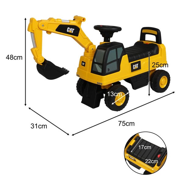 Ride On Excavator Digger CAT Liscenced Kids Sand Ride-on Toy Truck Toddler Gift Carousel 10