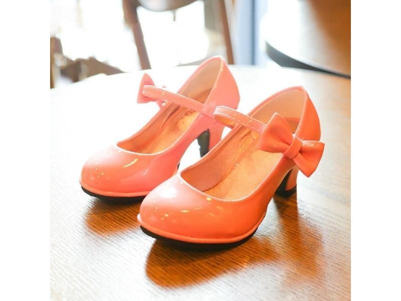 Girls PU Leather Shoes Autumn Bowtie Sandals New Children Shoes High Carousel 1