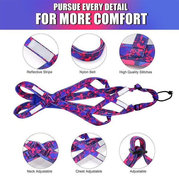 Dog Weight Pulling Harness Work Out Dog Sled Harness for Medium-Rose Carousel 2