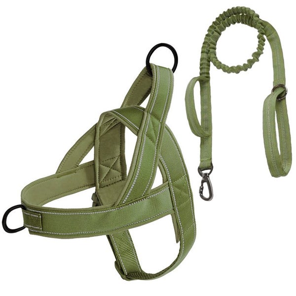 No Pull Dog Harness Reflective Escape Proof Adjustable (Army Green) Carousel 1