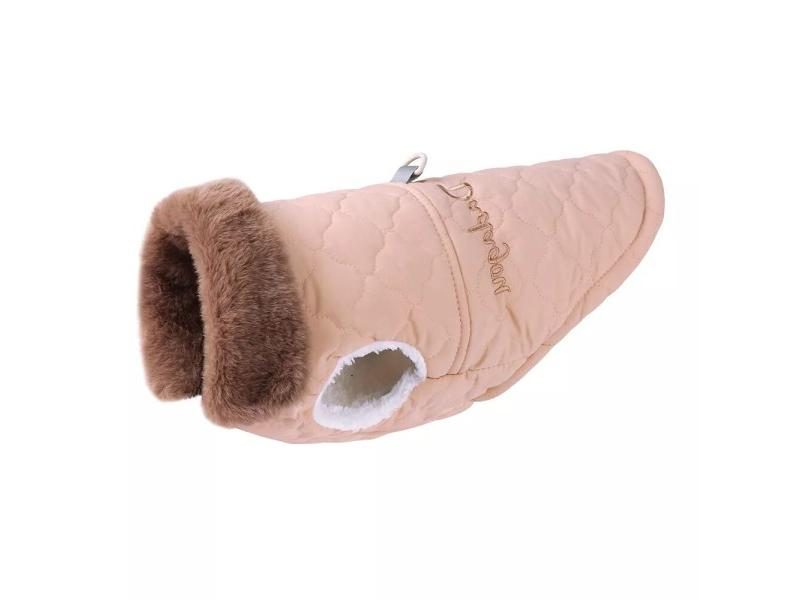 Waterproof Winter Pet Jacket With Fur Collar For Small Dogs French Bulldog Coat Carousel 1