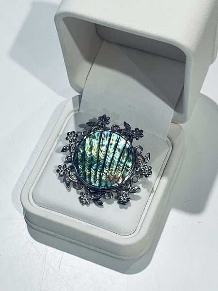 Silver and paua broach Carousel 1