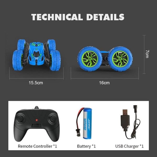 Blue Stunt Tumbling Car Toy With 2.4Ghz Remote Control Remote Controlled Toys P Carousel 2