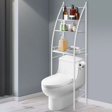 3 Tiers Over Toilet Shelf Bathroom Rack Storage Stand Organiser Carousel 8