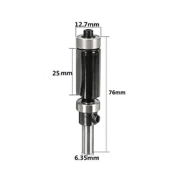 Flush Trim Router Bit - (DB) S6.35mm D12.7mm BH25mm (B) Carousel 1