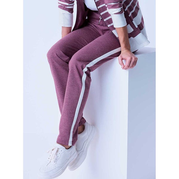 Stylish trim track pants - charcoal with white trim - size 2063000681772163111