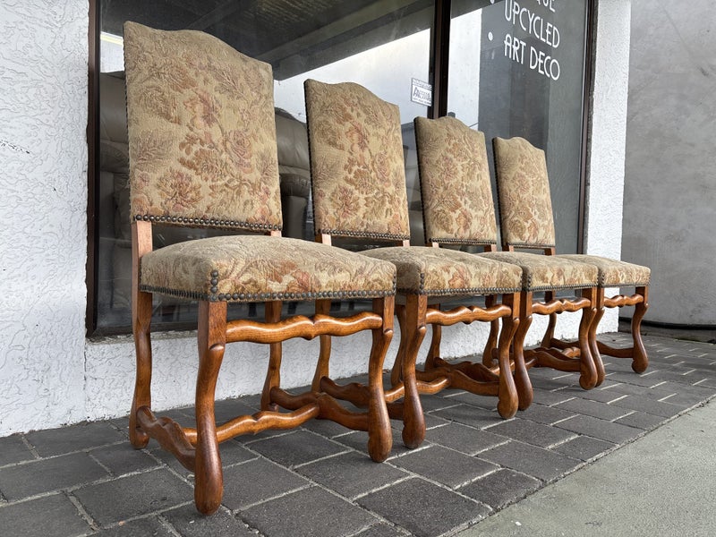 Set of 4 Os De Mouton Beech Tapestry Chairs Carousel 2