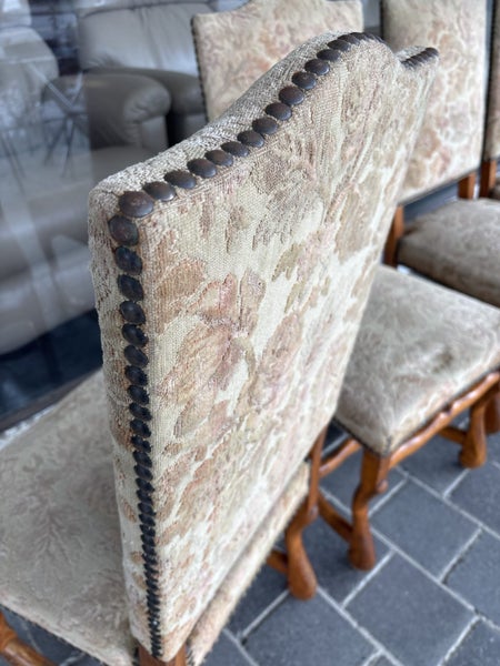 Set of 4 Os De Mouton Beech Tapestry Chairs Carousel 14