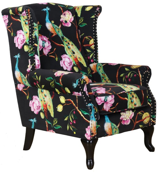 TNC Peacock Wing Chair, Black Carousel 1