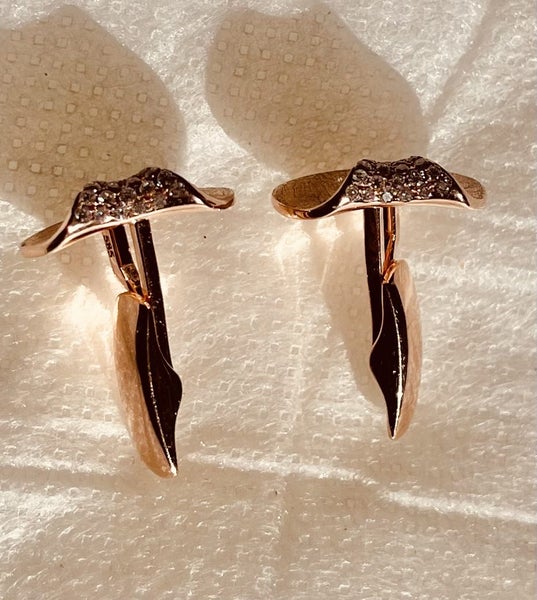 Diamond & 14 Carat Rose Gold Cufflinks Carousel 1