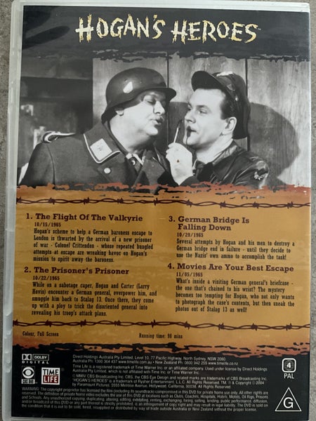 HOGANS HEROES FLIGHT OF THE VALKYRIE DVD ( 4 episodes ) Running time 98 mins63001658512771111