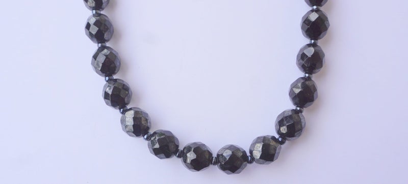 Vintage Art Deco French Jet Glass Beaded Necklace Carousel 2