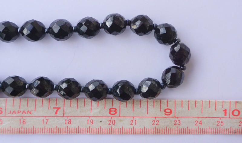 Vintage Art Deco French Jet Glass Beaded Necklace Carousel 6