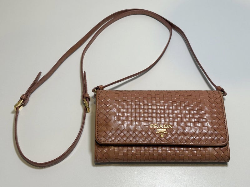 Prada Long Wallet/Shoulder Wallet 1M1/437 Madras Rose629296880965131117
