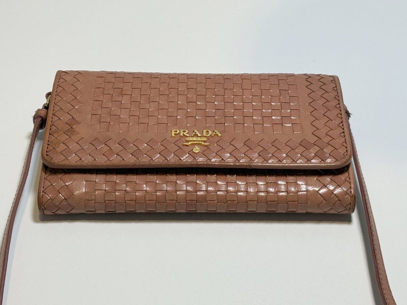 Prada Long Wallet/Shoulder Wallet 1M1/437 Madras Rose62929688096513111