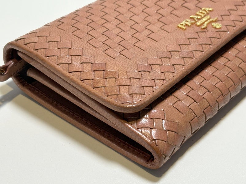 Prada Long Wallet/Shoulder Wallet 1M1/437 Madras Rose62929688096513112