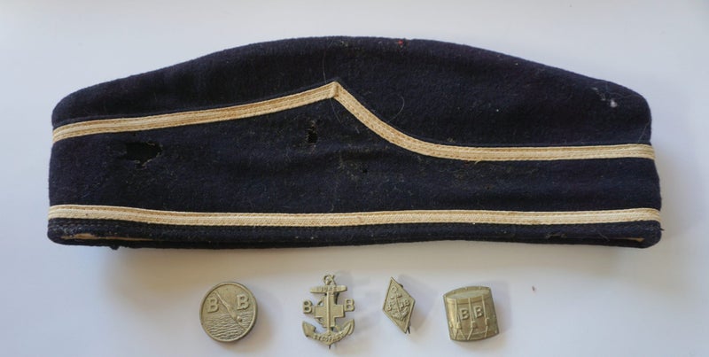 Antique Boys Brigade Cap with Badges / Pins Carousel 2