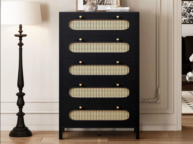 Tallboy Chest of Drawers Rattan Carousel 1