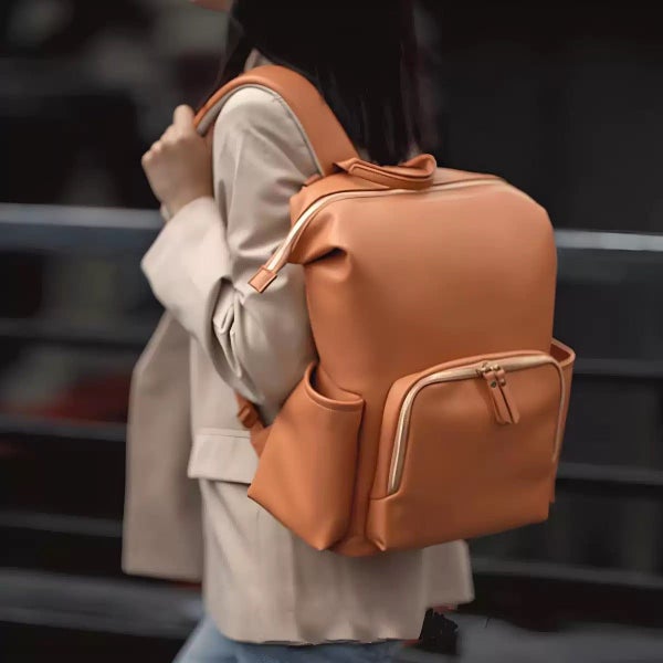Vegan Leather Anti-Splash Nappy Bag, Nappy Backpack TC8511 | TOUCHANDCATCH NZ Carousel 1