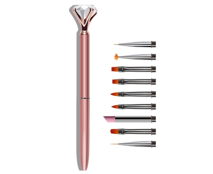 Diamond Acrylic Nail Art Brush Metal Handle Builder UV Gel Nail Polish Brushe Carousel 1