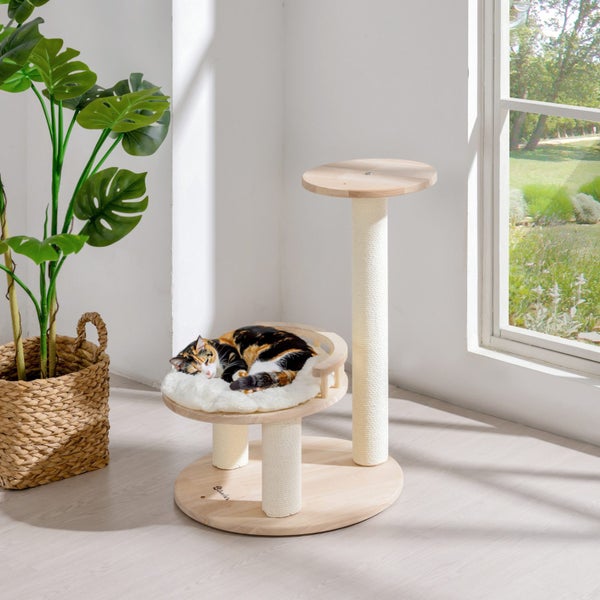 Charlie's Stellar 1 Oak Wood Scandi Cat Tree 64cm Carousel 1