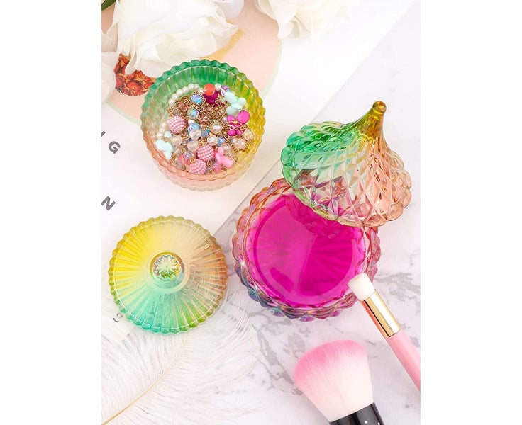 Crystal Glass Cup Plate Container For Nail Art Acrylic Powder And Liquid,Nail Carousel 5