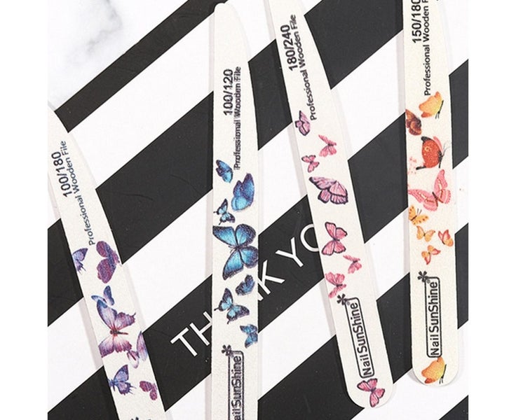 Curved Nail Files Rough Grit Reusable Emery Boards for Nails Manicure Carousel 5