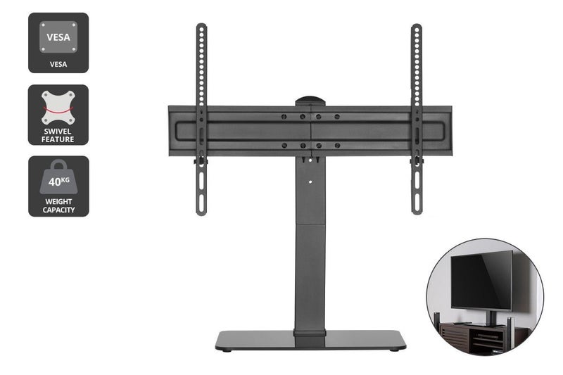 Kogan Universal Swivel Tabletop TV Stand with Glass Base for 37" - 70" TVs Carousel 1