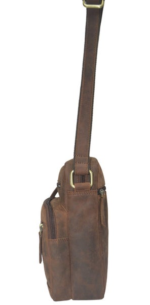 Quality Full Grain Hunter Leather Shoulder/Crossbody Bag. Style No: 51015.62933736423939114