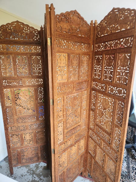 Solid Teak Carved Indoor Screen62949053697155111