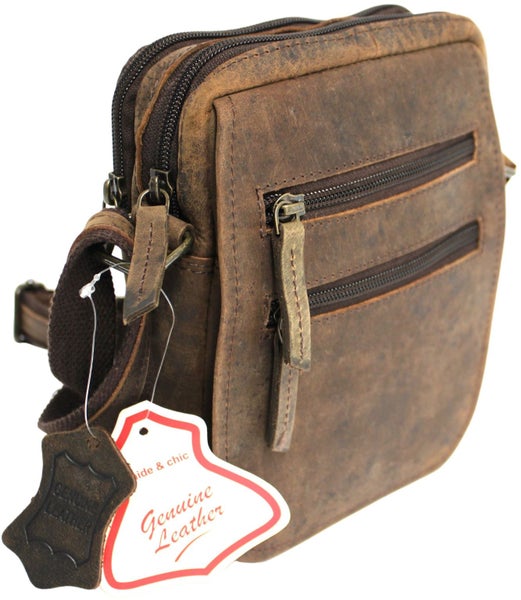 Full Grain Brown Hunter Leather Shoulder/Crossbody Bag. Style No: 51017.62982324076034113