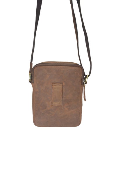 Full Grain Brown Hunter Leather Shoulder/Crossbody Bag. Style No: 51017.62982324076034114