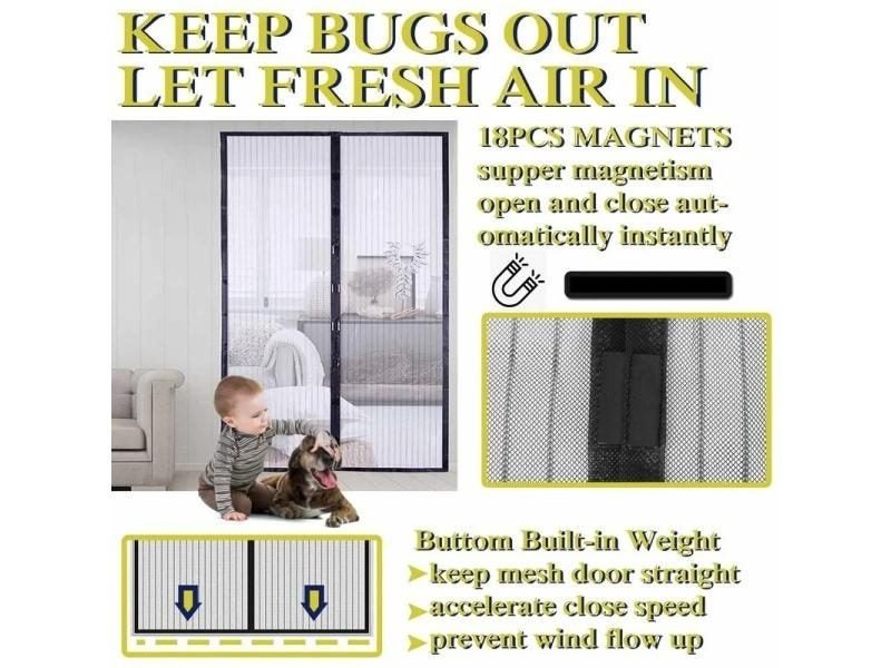 Anti Mosquito Insect Door Window Magnetic Net Automatic Closing Kitchen Curtain Carousel 1
