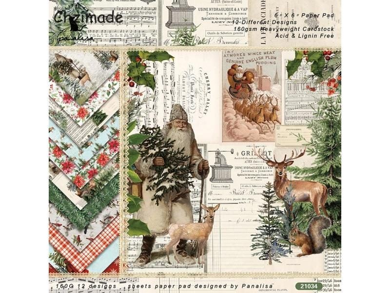 Chzimade 12Sheets Vintage Flower Scrapbooking Material Paper Pads Art Carousel 1