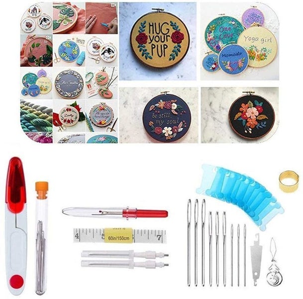 136pcs Embroidery Needle Knitting Sewing Cross Stitching Crochet Kit Carousel 15