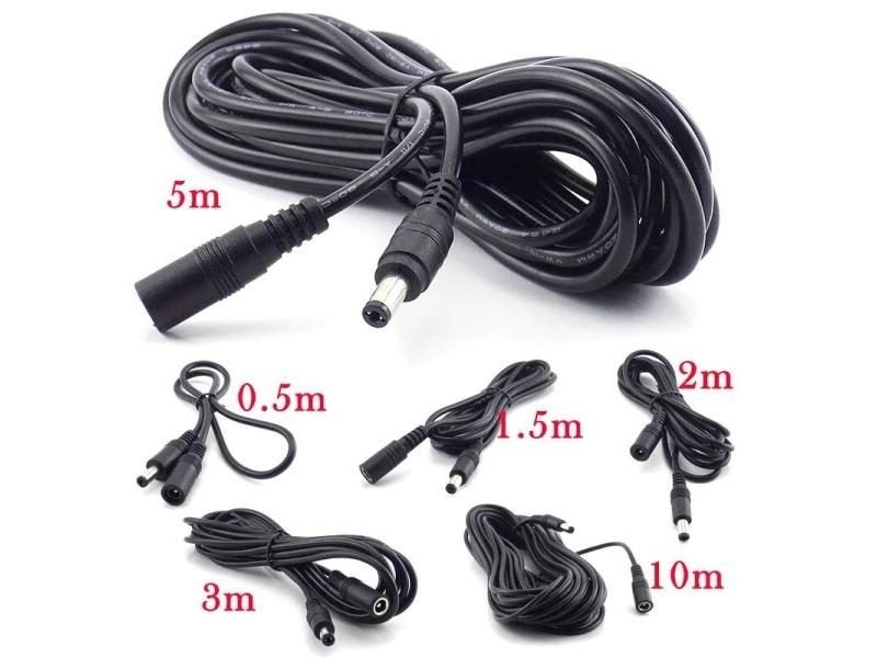 Female To Male Plug CCTV DC Power Cable Extension Cord Adapter 12V Power Cords Carousel 1