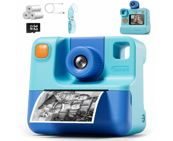 1080P Instant Print Camera for Kids,HD Digital Video Cameras with 3 Print Pap Carousel 1