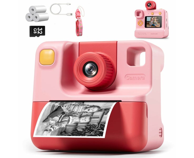 1080P Instant Print Camera for Kids,HD Digital Video Cameras with 3 Print Pap Carousel 1