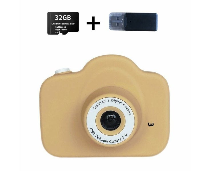 1080P khaki Mini Kids Digital Camera Dual Lens 2 Inch IPS Screen Cute Photo F Carousel 1