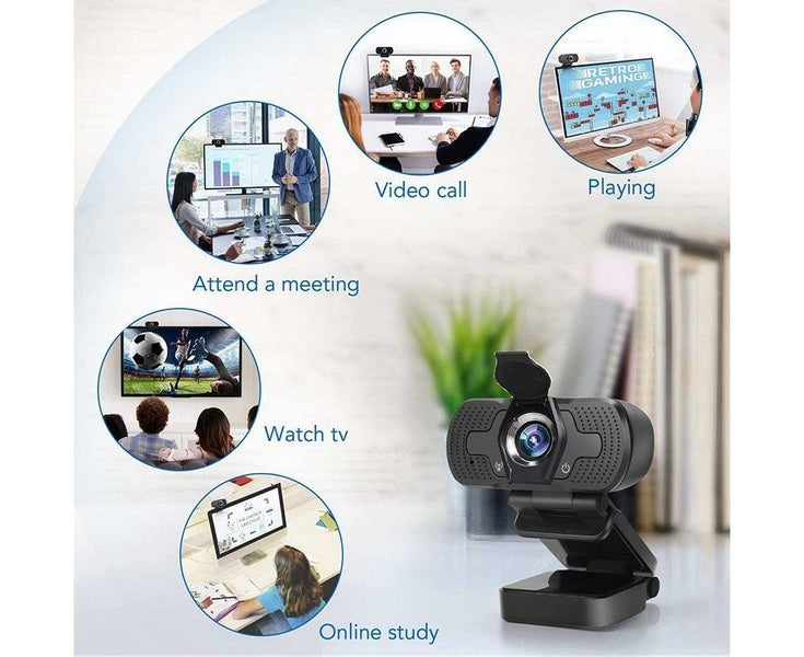 1080P HD Webcam USB 2.0 PC & Laptop Camera with Mic Carousel 6