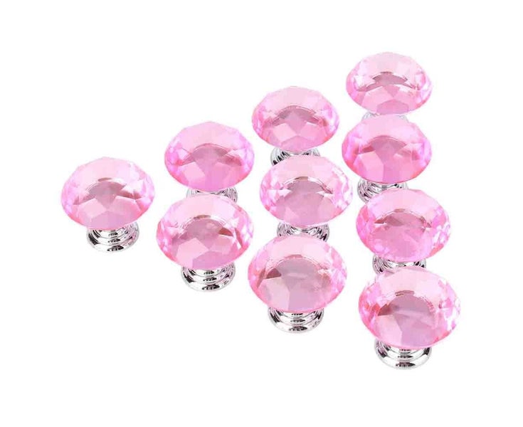 Drawer Cabinet Kitchen 10 Pieces 30Mm Pink Crystal Glass Door Handles Carousel 1