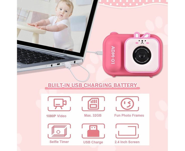 1080P Kids Digital Camera Mini Video Camera for Kids with 32GB Memory Card Carousel 9