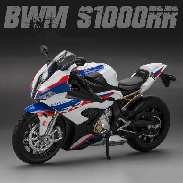 1:12 Kawasaki H2R BWM S1000RR Alloy Motorcycle Toys Diecast Miniature Car Front Carousel 1
