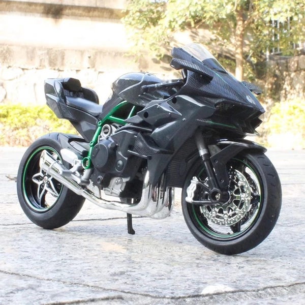 1:12 Kawasaki H2R BWM S1000RR Alloy Motorcycle Toys Diecast Miniature Car Front Carousel 2