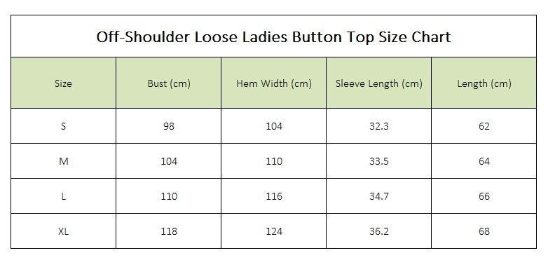 Off-Shoulder Loose Ladies Button Top Carousel 17