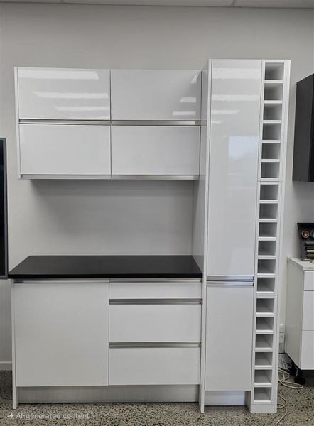 Gloss White Kitchen with Recessed Handles Fully Assembled Carousel 1