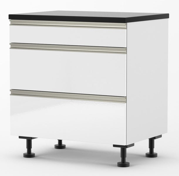 Gloss White Kitchen with Recessed Handles Fully Assembled Carousel 2