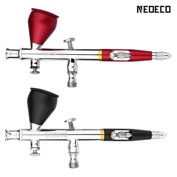 NEOECO NCT-SJ83 Dual Action Airbrush 9cc 1/3 Oz Fluid Cups Quick Remove Air Carousel 2