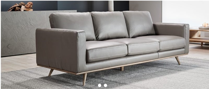 Nick Scali new black 3 seater leather couch62936674222337115
